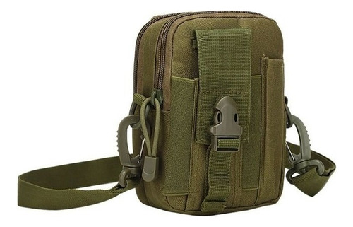 Bolsa Tática Mini Bag Militar Porta Objetos C/ Alça De Ombro Cor Verde