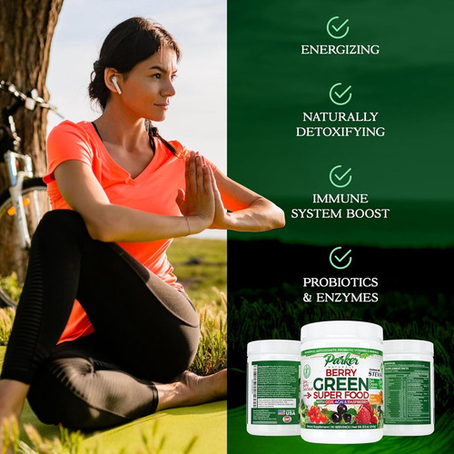 Polvo Berry Green Superfood Orgánico Con Vegetales Frutas An
