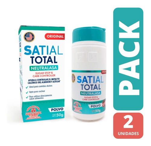 Imagen 1 de 6 de Satial Total Polvo 50gr Neutralasa Sugar Stop Carb Con X 2un