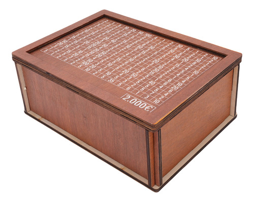 Economizando Dinheiro Em 2000 Euros Savings Challenge Wooden