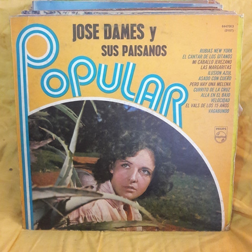 Vinilo Jose Dames Y Sus Paisanos Popular F2