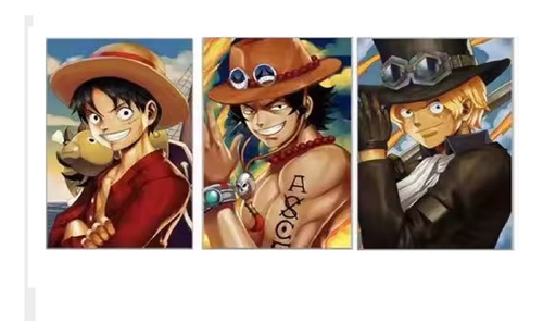 Cuadro 3d Lenticular Luffy , Ace Y Sabo Hermanos