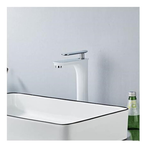 Grifo Lavabo Blanco Cromo Negro Cascada Baño Monomando Laton