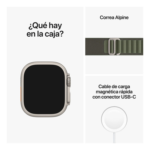Imagen 9 de 9 de Apple Watch Ultra GPS + Celular - Caja de titanio 49 mm - Correa Loop Alpine verde - M