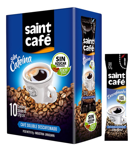 Saint Cafe Soluble Descafeinado X10 Sticks /superstore