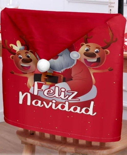Fundas Navideñas Cubre Sillas Respaldo Comedor 6 Unid