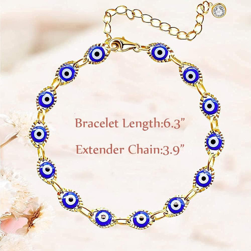 Reaowazo Pulsera De Mal De Ojo Para Mujer, Tobillera De Ojo