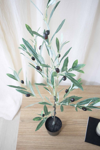 Planta Olivo Artificial 85cm C/maceta Calidad Premium