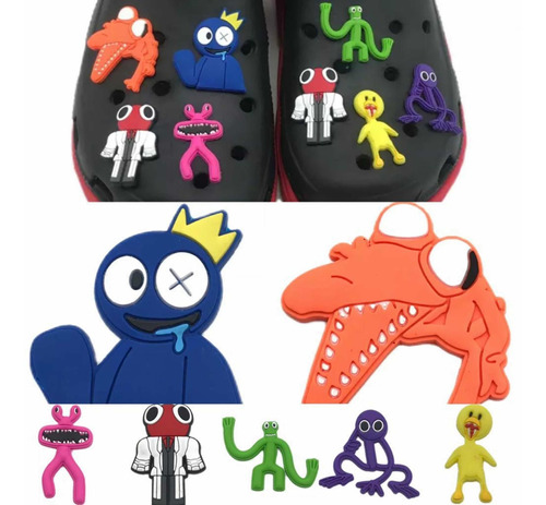 7 Charms De Rainbow Friends Compatible Para Crocs, Chanclas