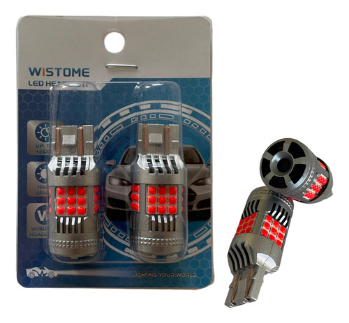 2 Focos Led Direccional Super Canbus 7443 Plateado Rojo