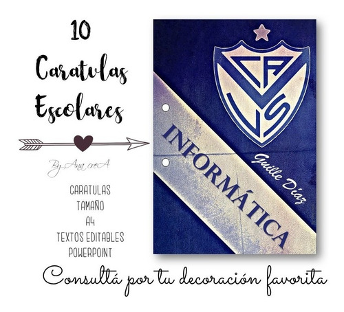 Caratulas Imprimibles Tamaño A4 C A Vélez Sarsfield #1 T Edi