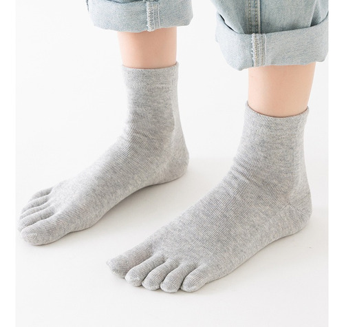 5 Pares De Calcetines De Algodón Femeninos Con Cinco Dedos