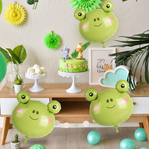 6 Globos De Cabeza De Rana 64 Cm Fiesta Temática Animales