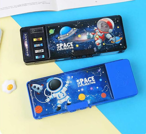 Cartuchera Mecanica Con Botones Clave Azul Space