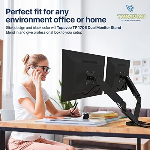Imagen 4 de 5 de Tp1706 Soporte Monitor Resorte Ga Brazo Movimiento Giro