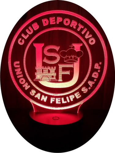 Deportivo Unión San Felipe En Lámpara Led 3d 7 Colores Led