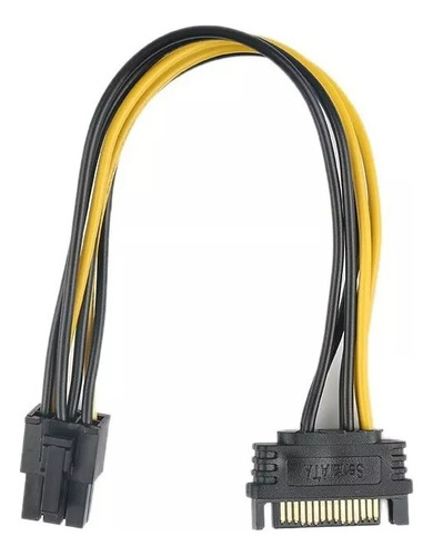 Cable Sata Macho 15 Pines A Pcie 6 Pines Para Riser Mineria