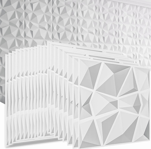 Paneles Decorativos 3d De 30x30cm Para Pared 20piezas Blanco