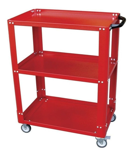 Imagem 1 de 3 de Carrinho Porta Ferramentas 3 Prateleiras Com Alca Vermelho