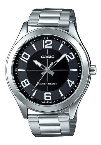 Reloj Casio Modelo Mtp Vx01 Metálico Caratula Negra