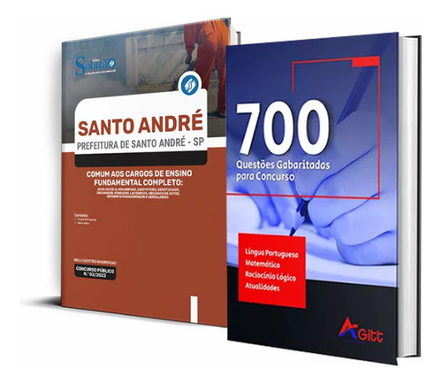 Kit Santo André Sp Ensino Fundamental Completo +700 Questões, De Professores Especializados. Editora Solução Concursos, Capa Mole, Edição Oficial Em Português, 2023