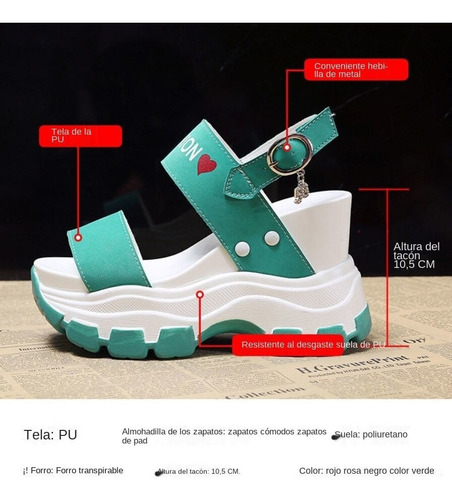 Sandalias Casuales De Cuña Con Plataforma De Moda Para Mujer