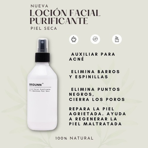 Loción Facial Purificante Piel Seca Tónico Antiacné Mirra