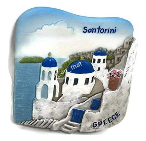 Imanes De Nevera Santorini Grecia Resina 3d Nevera Refrigera