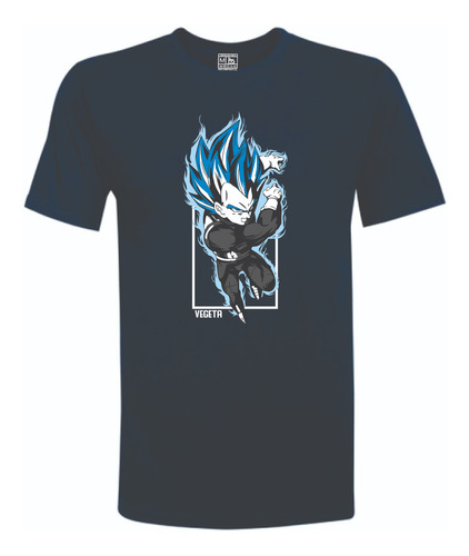 Polera Estampada Vegeta Azul Dragon Ball Z 100% Algodon