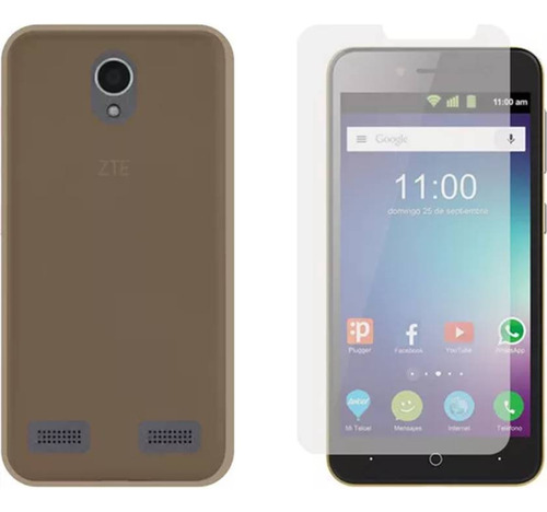 Combo Funda Protector Tpu Zte A520 + Mica De Cristal Templad