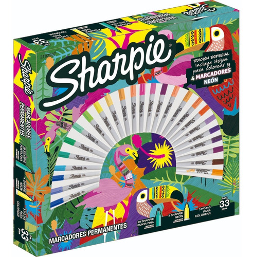 Imagen 1 de 7 de Marcadores Sharpie Ruleta Tropical X30 -fibra-arte-escolar