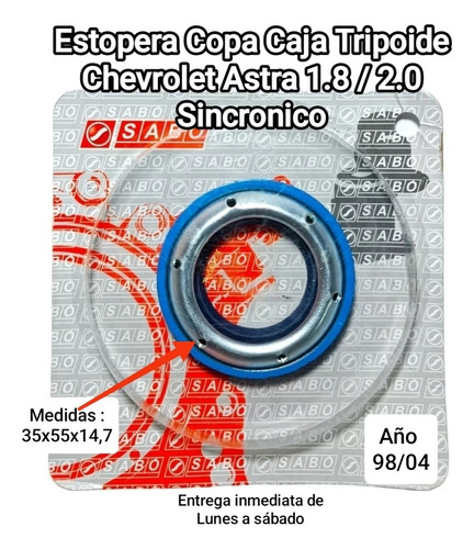 Estopera Copa Caja Tripoide Chevrolet Astra 1.8/2.0 Sabo