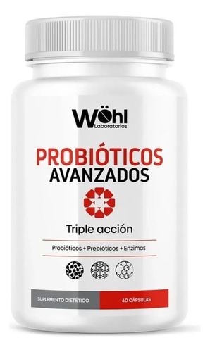 Probioticos Avanzados + Enzimas Digestivas, Premium Wohl. Sabor Sin sabor