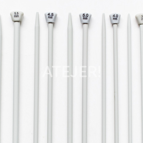 Imagen 5 de 7 de Set Agujas Tricot De Aluminio Marca Silver Por 13 Unidades