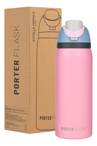 Termo Botella Agua Termica Porter Flask 1lt Acero Inoxidable Pink