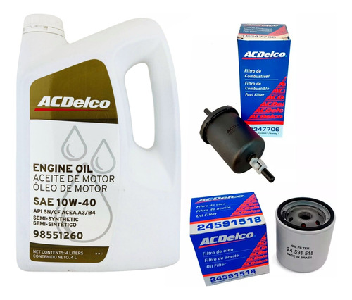 Kit 2 Filtros + Aceite 10w40 Chevrolet Astra 2.0 1.8 8v 2007