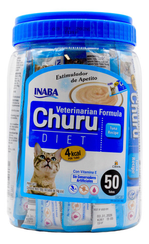 Churu Premio Para Gato De Dieta 50 Piezas Sabor AtĂșn