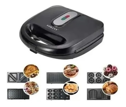 Maquina 6 En 1 Waflera Electrica Sandwichera Grill Donas Xl