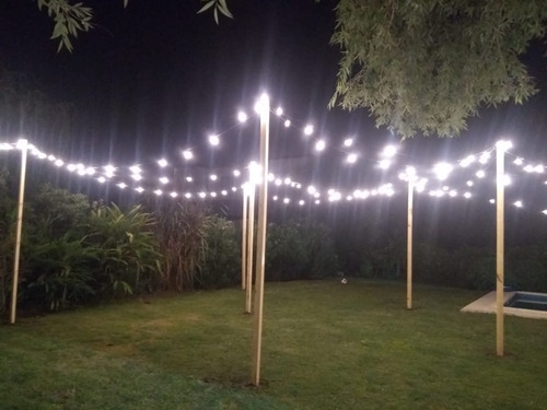 Guirnalda Blanca 5mts. 10lámparas Led Gota 1watt Luz Cálida