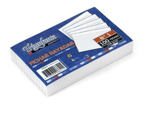 Imagen 3 de 3 de Fichas Rayadas Escolar N°1 12.5x7.5 Triunfante Super Oferta