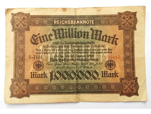 Alemania 1.000.000 Marcos 1923 Reichsbanknote Mark  M B Est