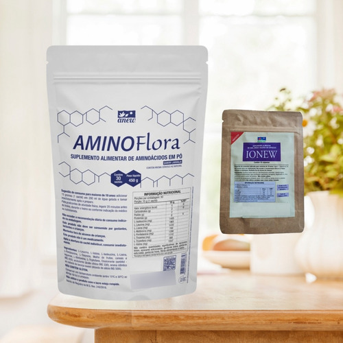 Aminoflora Anew 450g + 01 Ionew Anew Sachê 15 Cáps Brinde