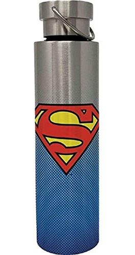 Botella De Acero Inoxidable Spoontiques Superman, 24 Oz, Azu