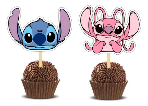 Kit Festa Stich E Angel Só Um Bolinho 35 Pçs