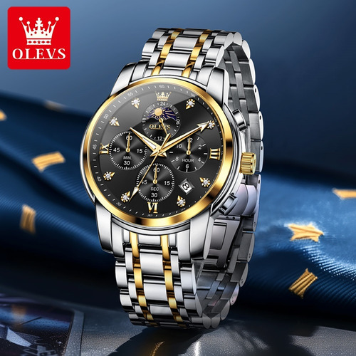 Reloj Olevs Diamond Calendar Moon Phase Business