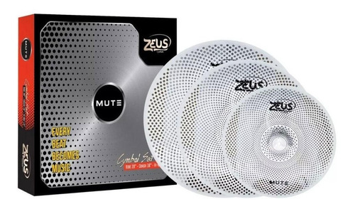 Kit De Pratos Zeus Mute Set C 14 16 20 + Bag Low Volume Mudo