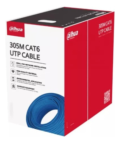 Cable Utp Dahua Cat6 305 Metros 100% Cobre Color Azul