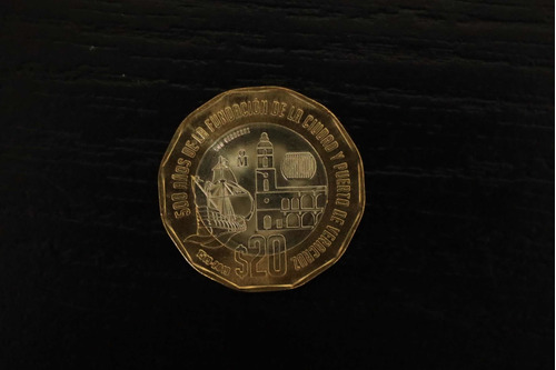 Moneda $20 Conmemorativa De La Fundación De Veracruz