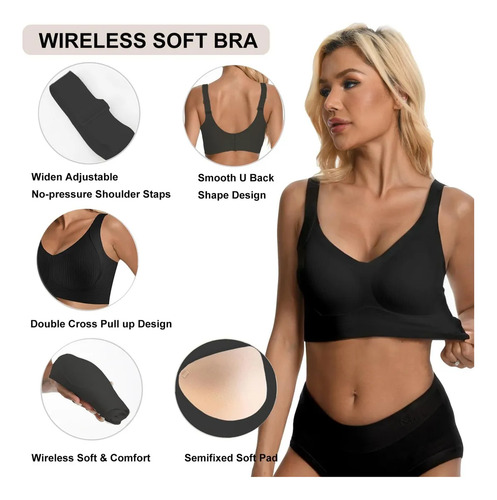 Sujetador Inalámbrico Para Mujer, Sujetador Push Up Sin Aros