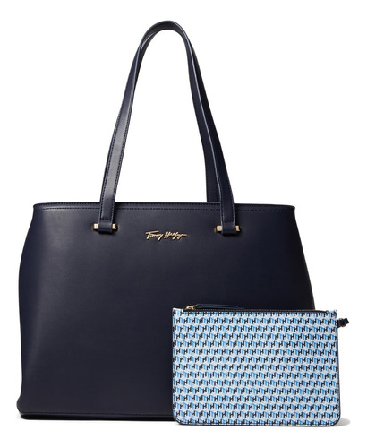 Tote Con Bolsa Tommy Hilfiger Serena Tommy Navy, Talla Única